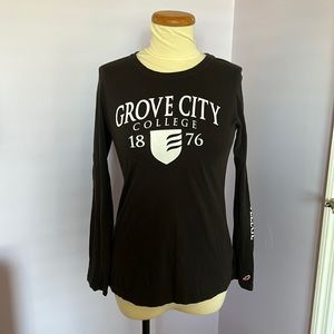 Grove City College black long sleeve tee